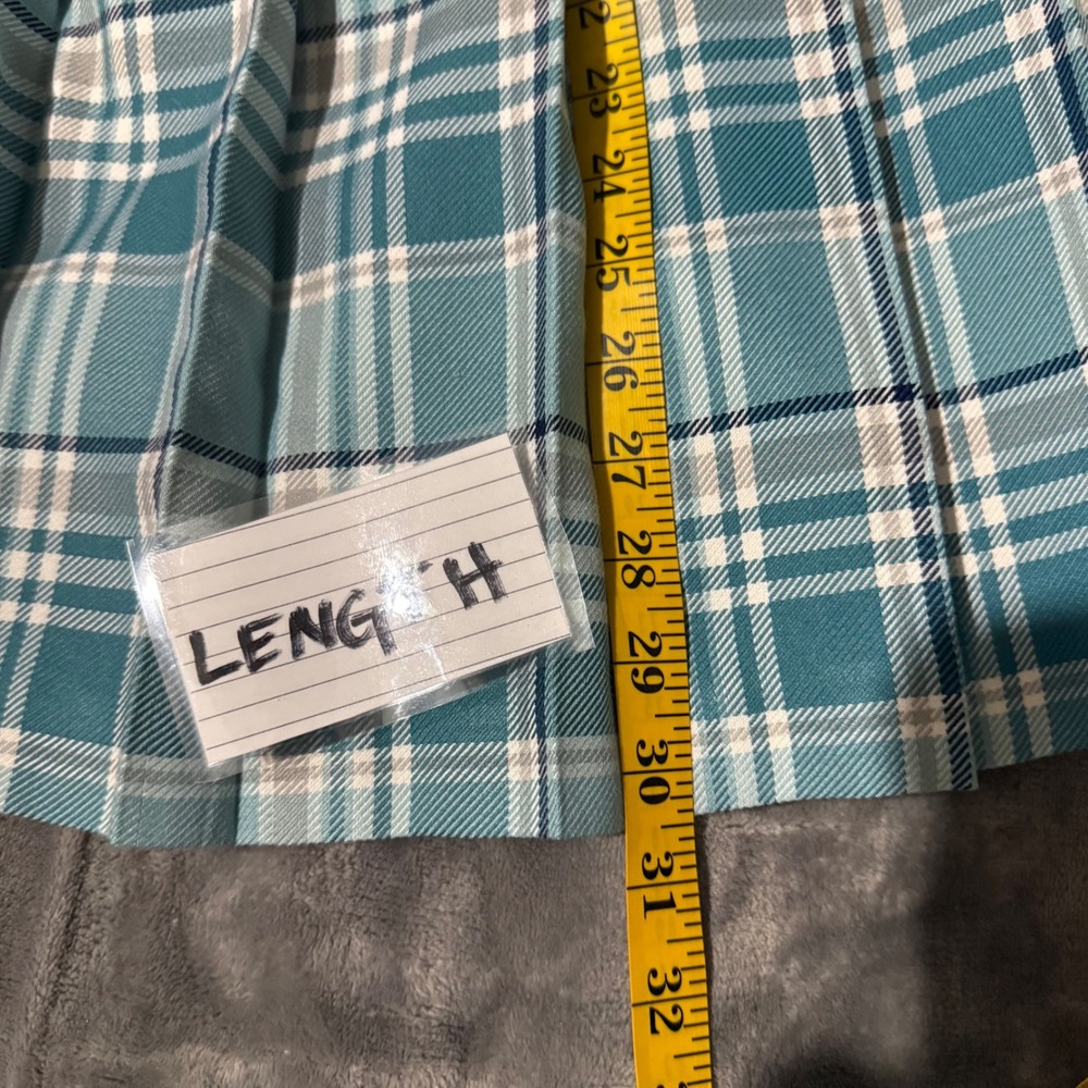 The Tog Shop Pleated Skirt Size 16 Teal Tartan Plaid Midi Elastic Waist Preppy‎ - Picture 5 of 9